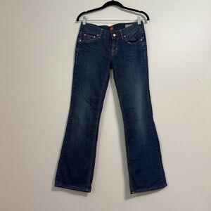 BOSS HUGO BOSS Ginny Medium Dark Wash Boot Cut Jeans, size 27/34